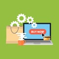 Online shopping, e-commerce concept. Flat design. Royalty Free Stock Photo