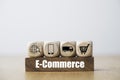 Online shopping and e-commerce icon include trolley cart credit card and delivery truck concept