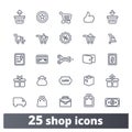 Online Shopping, E-commerce And Retail Icons Set