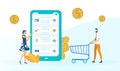 Online Shopping, E commerce Vector Illustration