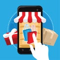 Online shopping eCommerce mobile concept Royalty Free Stock Photo