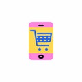 Online Shopping flat icon Royalty Free Stock Photo