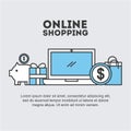 Online shopping flat Royalty Free Stock Photo