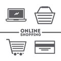 Online shopping flat Royalty Free Stock Photo