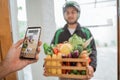 Online shopping. grocery delivery at home