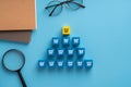 Online shopping icon on colorful puzzle cube Royalty Free Stock Photo