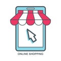 Online Shopping icon. E-commerce, online shop flat design.