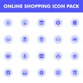 Online shopping icon pack isolated on white background. for your web site design, logo, app, UI. Vector graphics illustration and Royalty Free Stock Photo