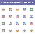 Online shopping icon pack isolated on white background. for your web site design, logo, app, UI. Vector graphics illustration and Royalty Free Stock Photo