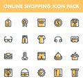 Online shopping icon pack isolated on white background. for your web site design, logo, app, UI. Vector graphics illustration and Royalty Free Stock Photo