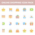 Online shopping icon pack isolated on white background. for your web site design, logo, app, UI. Vector graphics illustration and Royalty Free Stock Photo