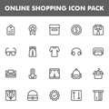 Online shopping icon pack isolated on white background. for your web site design, logo, app, UI. Vector graphics illustration and Royalty Free Stock Photo