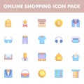 Online shopping icon pack isolated on white background. for your web site design, logo, app, UI. Vector graphics illustration and Royalty Free Stock Photo