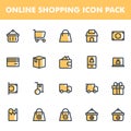 Online shopping icon pack isolated on white background. for your web site design, logo, app, UI. Vector graphics illustration and Royalty Free Stock Photo