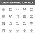 Online shopping icon pack isolated on white background. for your web site design, logo, app, UI. Vector graphics illustration and Royalty Free Stock Photo