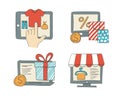 Online shopping icons