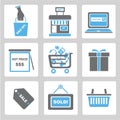 Online shopping icons