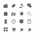 Online shopping icons set