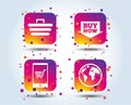 Online shopping icons. Smartphone, cart, buy. Royalty Free Stock Photo