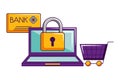 Online shopping laptop security cart credit card