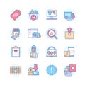 Online shopping - line design style icons set