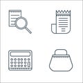 Online shopping line icons. linear set. quality vector line set such as shopping bag, calculator, bill