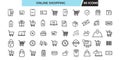 Online Shopping line icons set shopping 50 icons set element Royalty Free Stock Photo