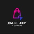 Online shopping logo design template for website and app Royalty Free Stock Photo