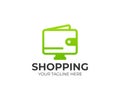 Online shopping logo template. Electronic commerce vector design