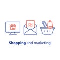 Abandoned cart email remainder, online shopping and marketing strategy, news letter subscription, sales improvement