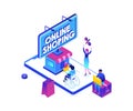 Online shopping - modern colorful isometric vector illustration