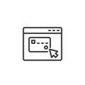 Online shopping payment line icon