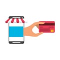 Online shopping and payment technology symbols