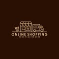 Online shopping premium logo design template