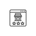 Online shopping ranking line icon