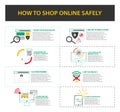 Online Shopping Safety Tips infographics template design Royalty Free Stock Photo