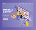 Online Shopping Sale on Products Isometric Artwork Concept