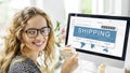 Online Shopping Shipping Internet Commerce Concept Royalty Free Stock Photo