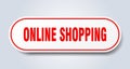 online shopping sign. rounded isolated button. white sticker Royalty Free Stock Photo