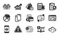 Online shopping, Spanner and Accounting report icons set. Vector
