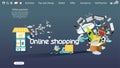 Online shopping using smartphone with Ordering, Pay, payment transfer , product delivery - Text Online shopping - Creativity mo