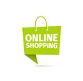 Online shopping vector icon. Delivery food sign. E-commerce logo. Isolated Shopping bag on white background