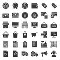 Online shopping vector icon set, solid style Royalty Free Stock Photo