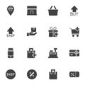Online shopping vector icons set Royalty Free Stock Photo