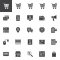 Online shopping vector icons set Royalty Free Stock Photo