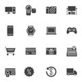 Online shopping vector icons set Royalty Free Stock Photo