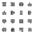 Online shopping vector icons set Royalty Free Stock Photo