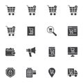 Online shopping vector icons set Royalty Free Stock Photo