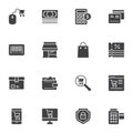 Online shopping vector icons set Royalty Free Stock Photo