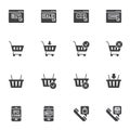 Online shopping vector icons set Royalty Free Stock Photo